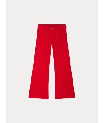 Pantalon Junon en velours cotelé rouge clair en linge