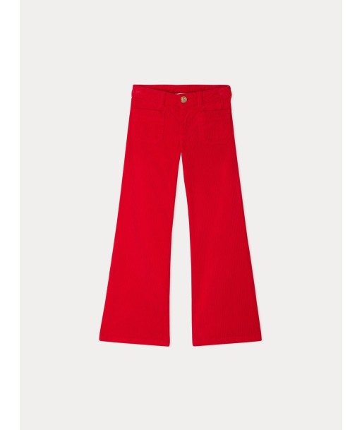 Pantalon Junon en velours cotelé rouge clair en linge