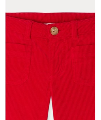 Pantalon Junon en velours cotelé rouge clair en linge