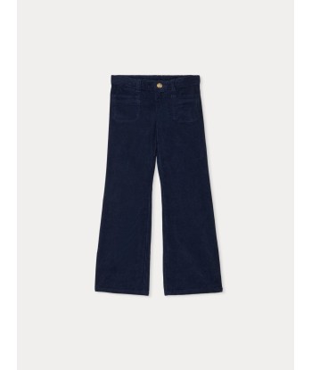 Pantalon Junon en velours cotelé bleu foncé les ligaments