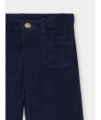 Pantalon Junon en velours cotelé bleu foncé les ligaments