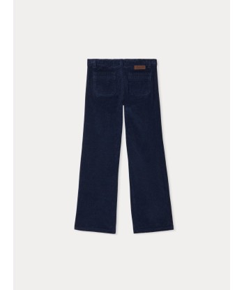 Pantalon Junon en velours cotelé bleu foncé les ligaments