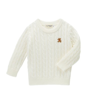 PULL EN LAINE BLANC IVOIRE OURS BRODE shop