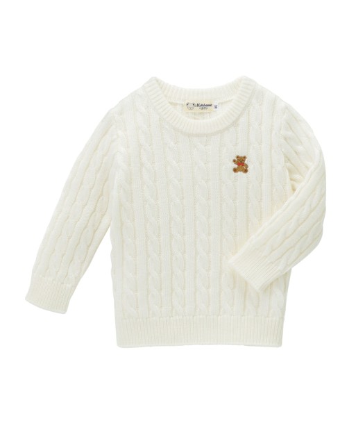 PULL EN LAINE BLANC IVOIRE OURS BRODE shop