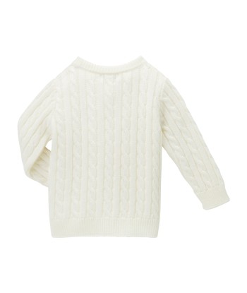 PULL EN LAINE BLANC IVOIRE OURS BRODE shop