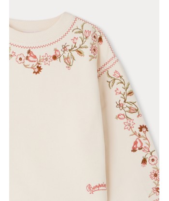 Sweatshirt Dolores à broderies florales rembourrage situé sous