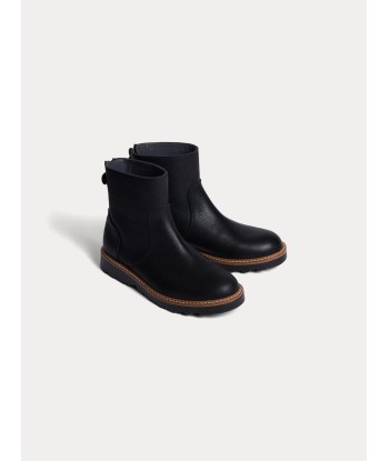 Boots Greg en cuir noir Comparez et commandez 