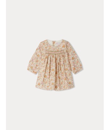 Robe Félicie smockée en tissu Liberty coton et laine pas cheres