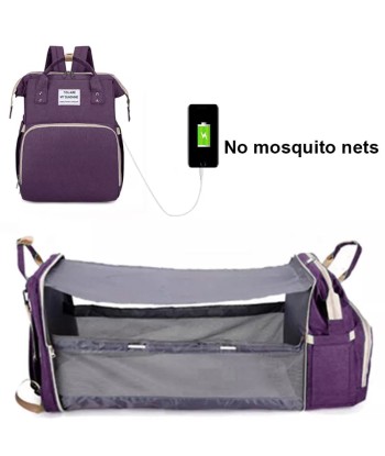 Sac à Langer Bébé Violet 3 en 1 USB la livraison gratuite