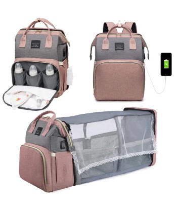 Sac à Langer Bébé Violet 3 en 1 USB la livraison gratuite